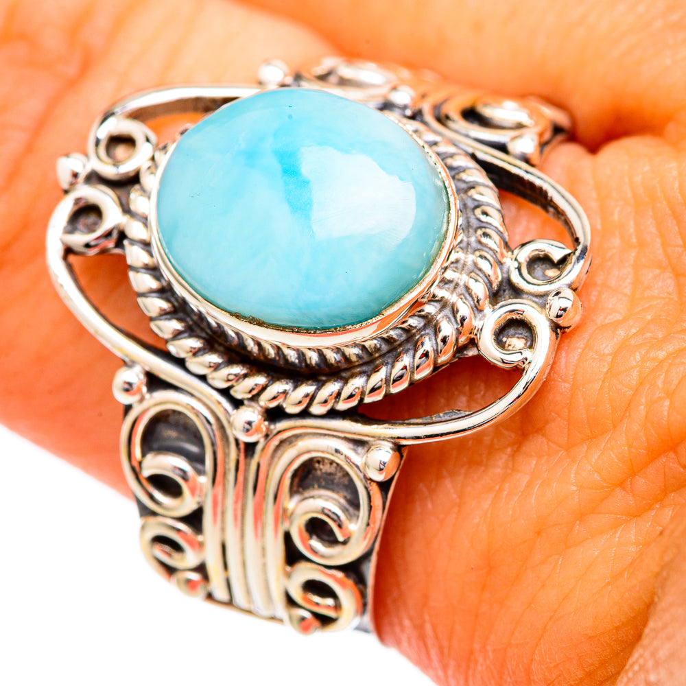 Larimar Rings handcrafted by Ana Silver Co - RING102241