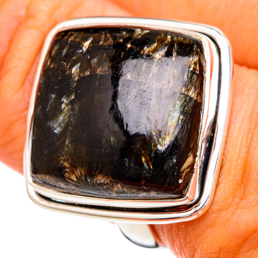 Golden Seraphinite Rings handcrafted by Ana Silver Co - RING102247