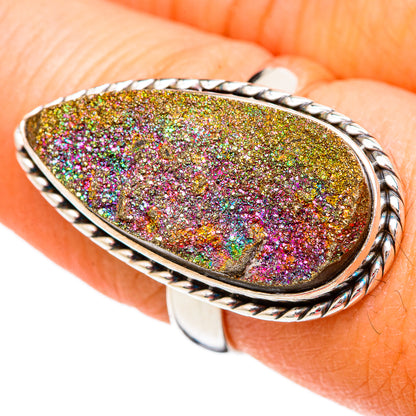 Spectro Pyrite Druzy Rings handcrafted by Ana Silver Co - RING102257