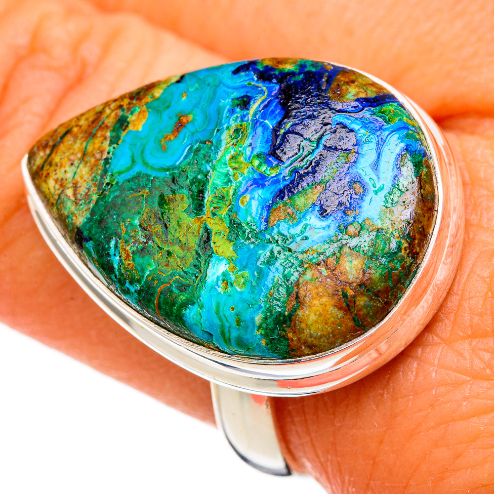 Azurite Malachite Rings handcrafted by Ana Silver Co - RING102266
