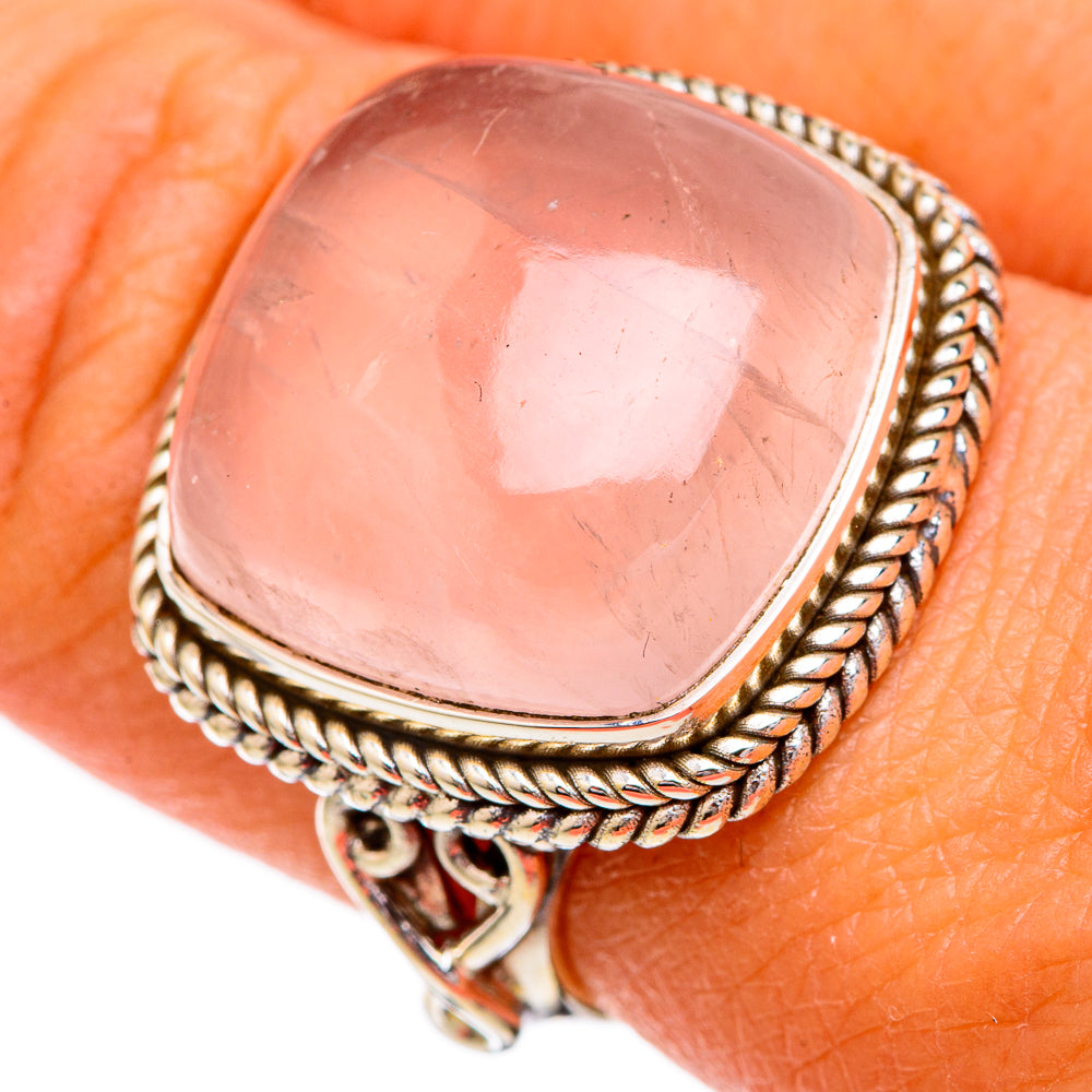 Rose Quartz Rings handcrafted by Ana Silver Co - RING102281