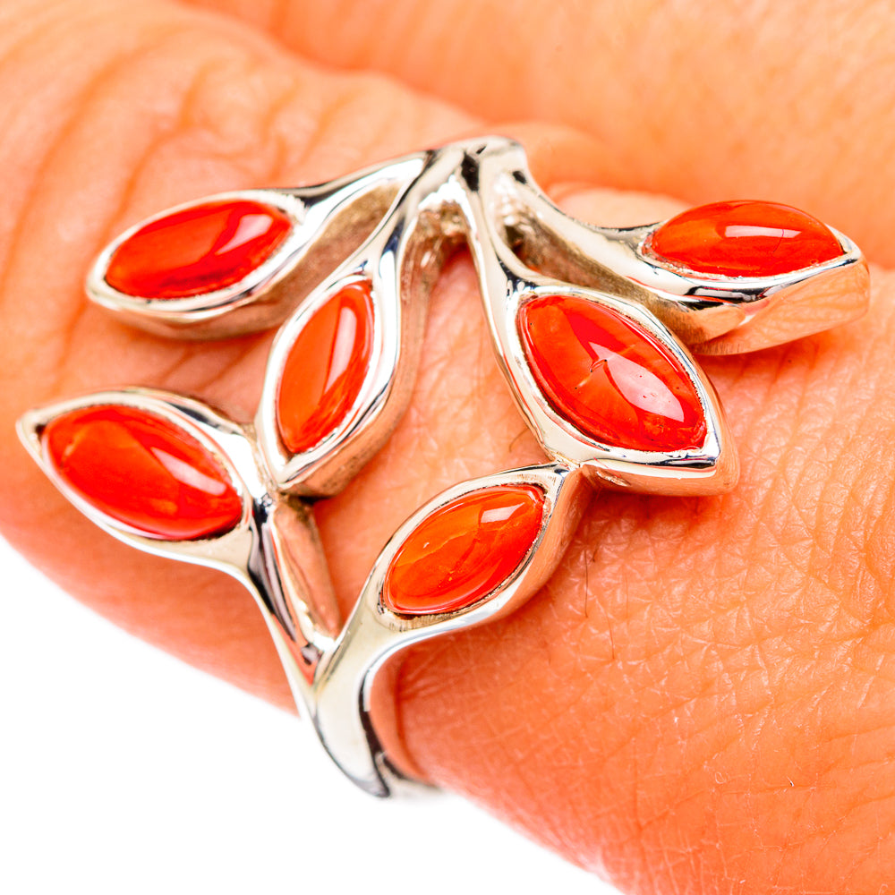 Mediterranean Red Coral Rings handcrafted by Ana Silver Co - RING102282
