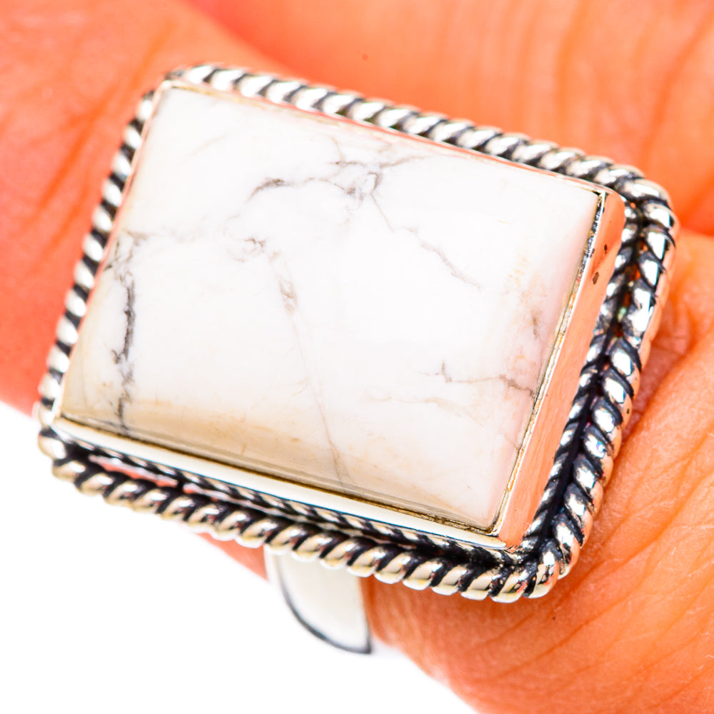Howlite Rings handcrafted by Ana Silver Co - RING102291