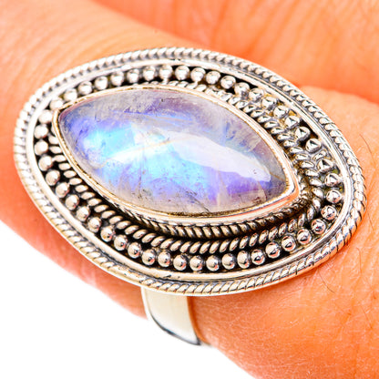 Rainbow Moonstone Rings handcrafted by Ana Silver Co - RING102295