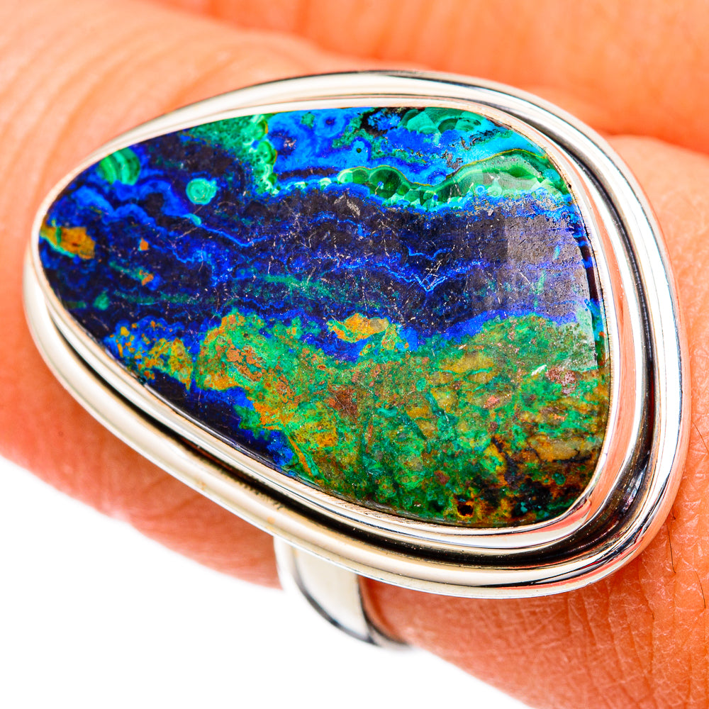 Azurite Malachite Rings handcrafted by Ana Silver Co - RING102296