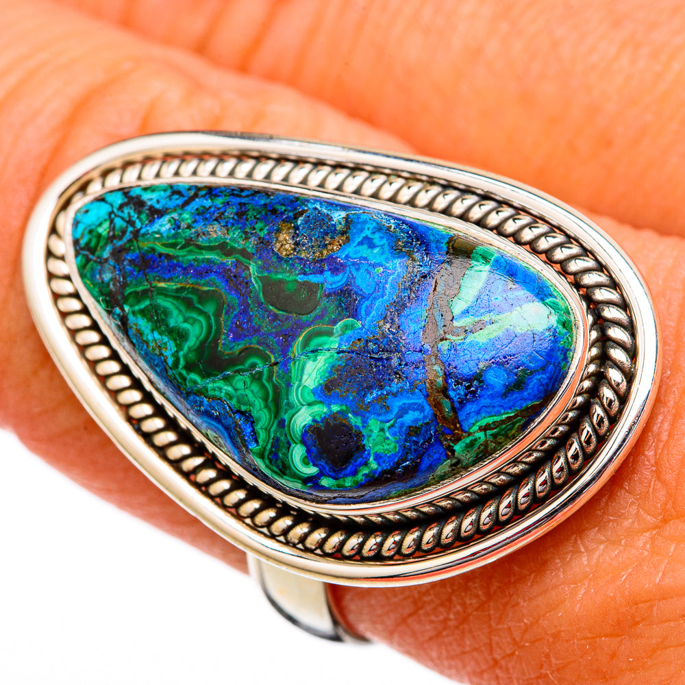 Azurite Malachite Rings handcrafted by Ana Silver Co - RING102297