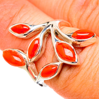 Mediterranean Red Coral Rings handcrafted by Ana Silver Co - RING102311