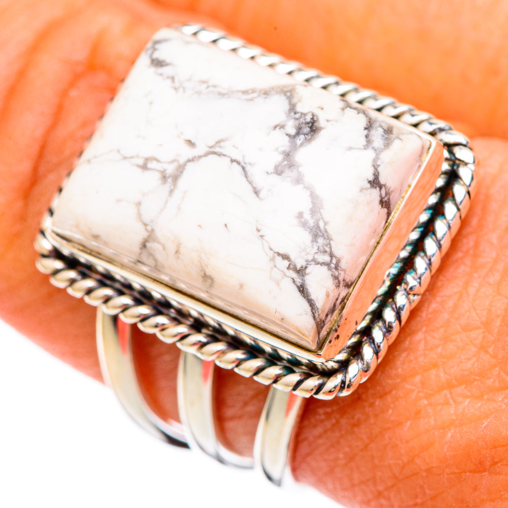Howlite Rings handcrafted by Ana Silver Co - RING102319