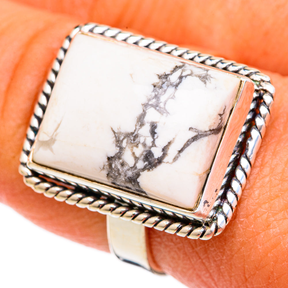 Howlite Rings handcrafted by Ana Silver Co - RING102322