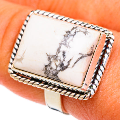 Howlite Rings handcrafted by Ana Silver Co - RING102322