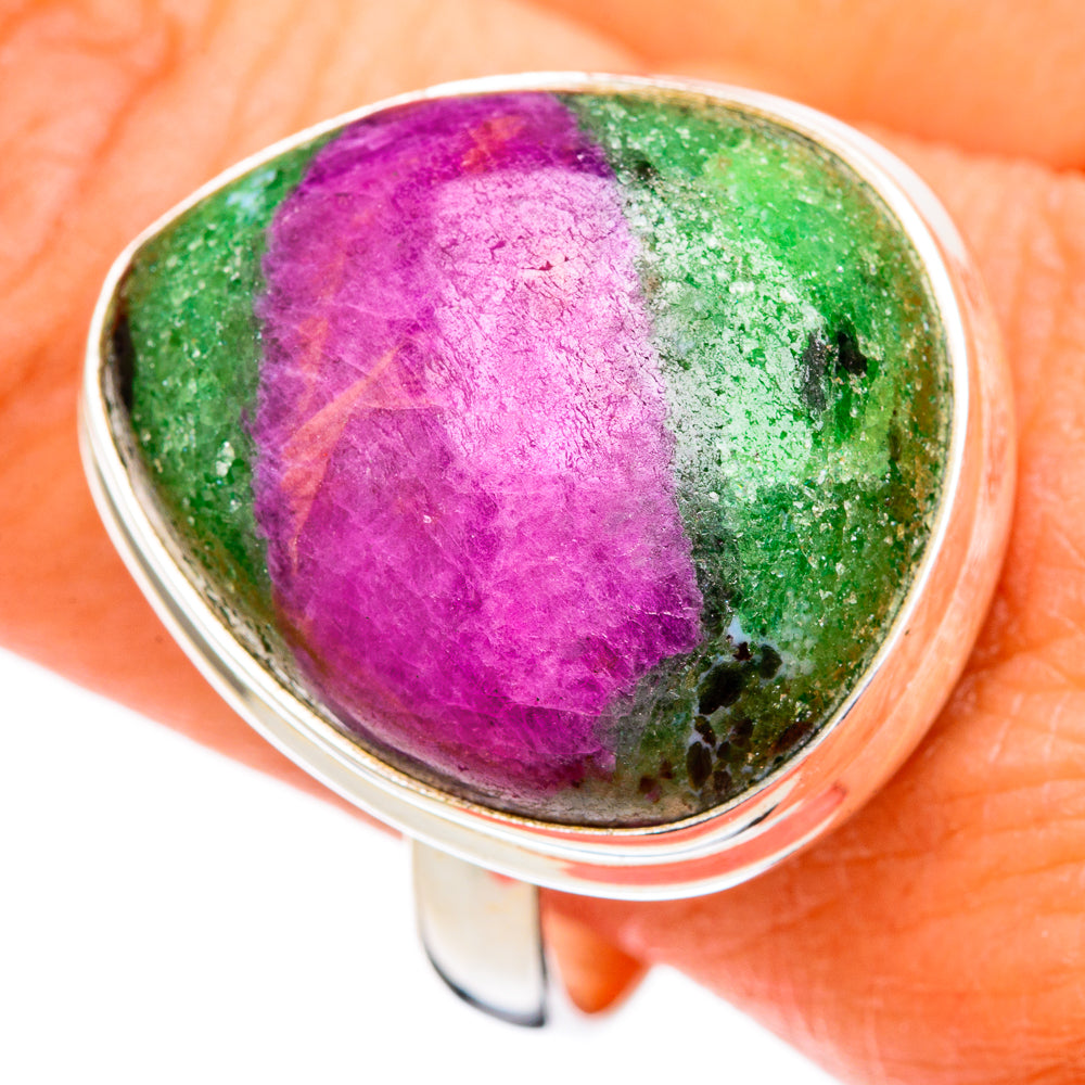 Ruby Zoisite Rings handcrafted by Ana Silver Co - RING102323