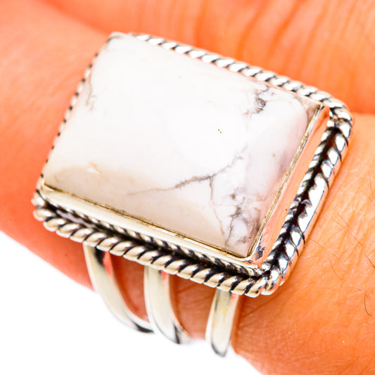 Howlite Rings handcrafted by Ana Silver Co - RING102345