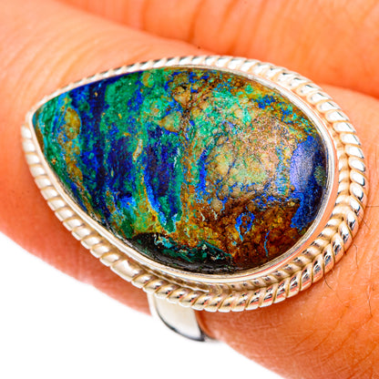 Azurite Malachite Rings handcrafted by Ana Silver Co - RING102346