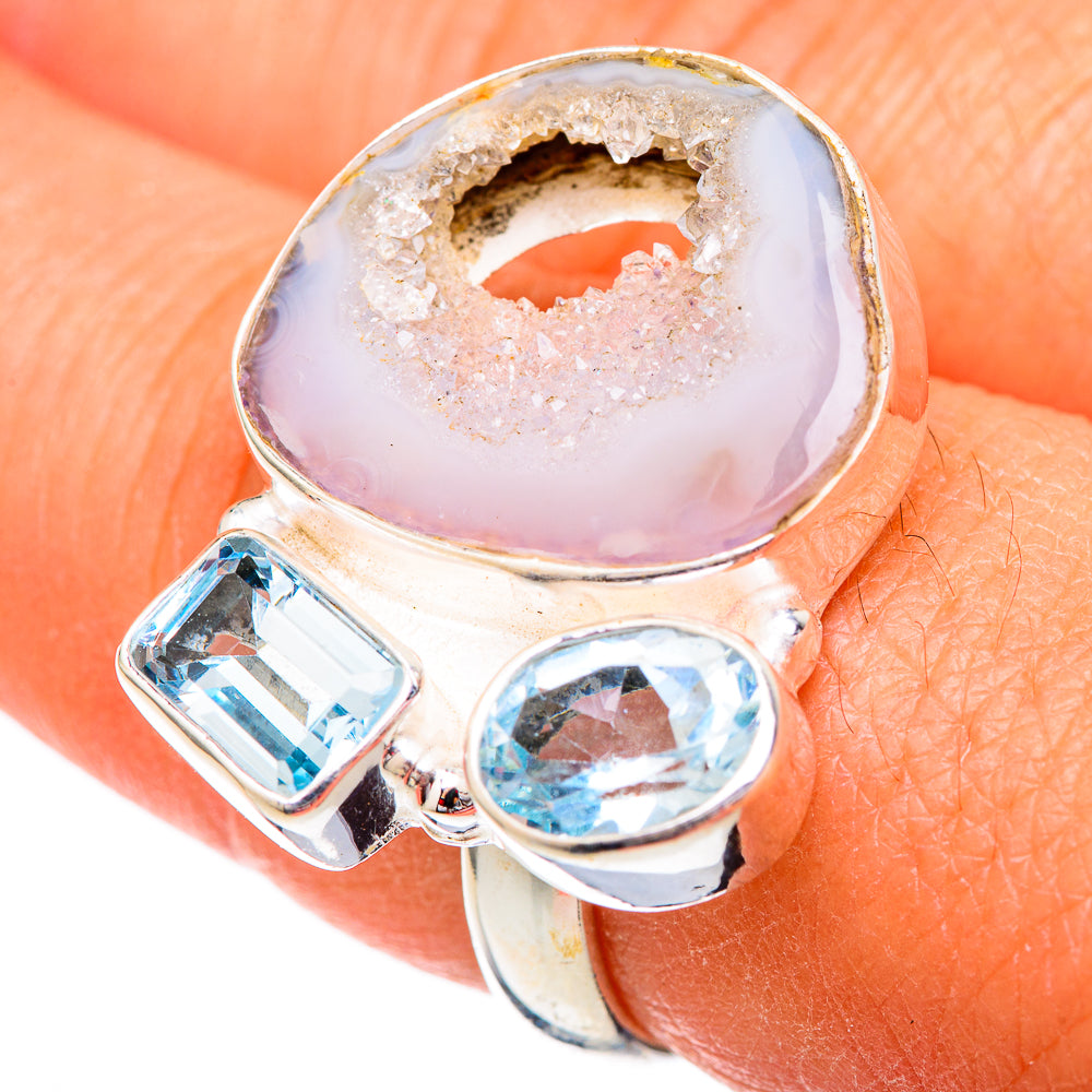 White Geode Slice Rings handcrafted by Ana Silver Co - RING102350