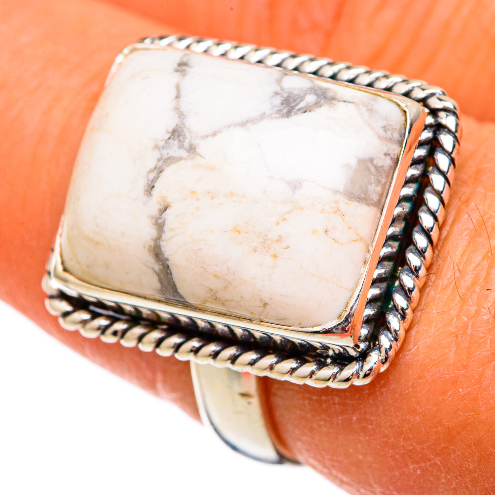 Howlite Rings handcrafted by Ana Silver Co - RING102362