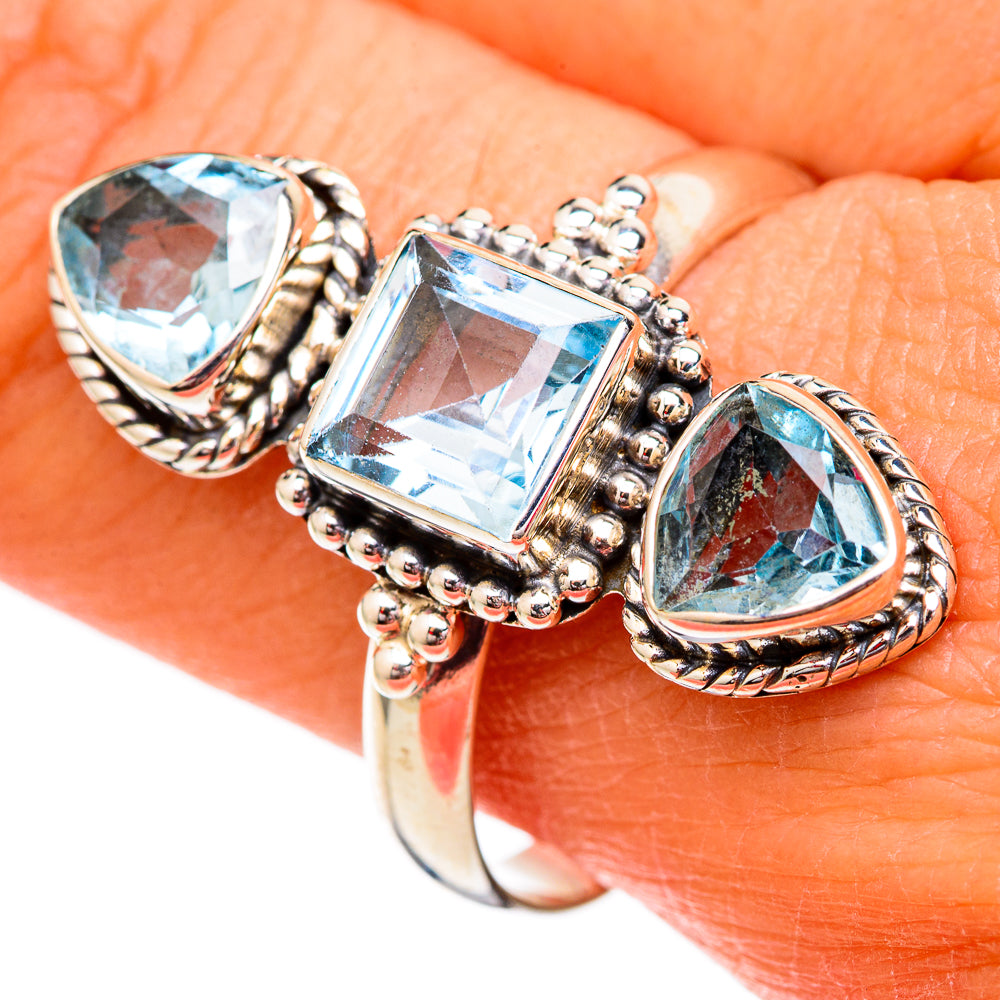 Blue Topaz Rings handcrafted by Ana Silver Co - RING102370