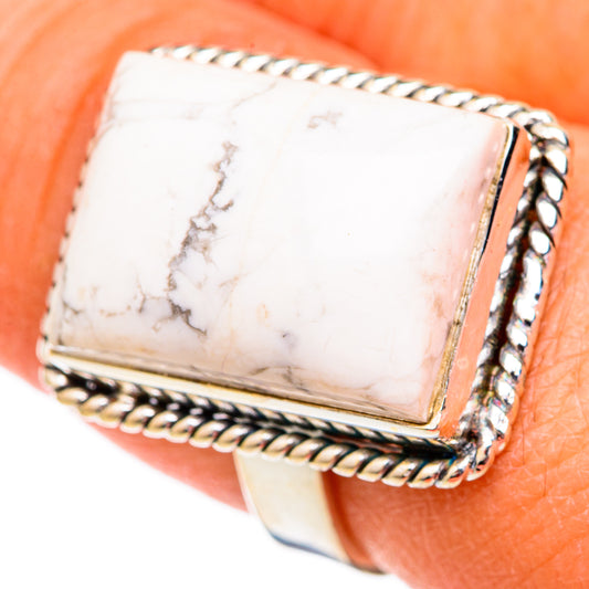 Howlite Rings handcrafted by Ana Silver Co - RING102381