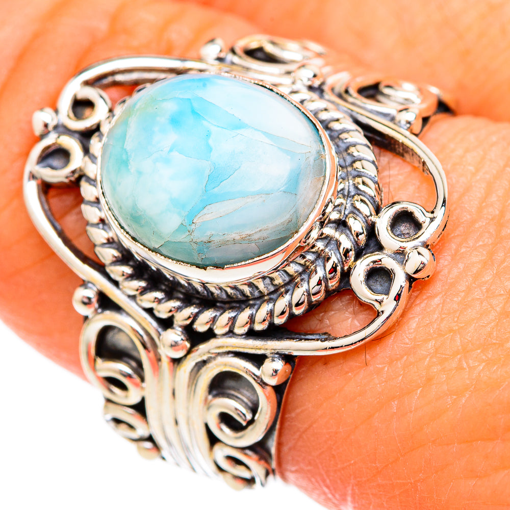 Larimar Rings handcrafted by Ana Silver Co - RING102386