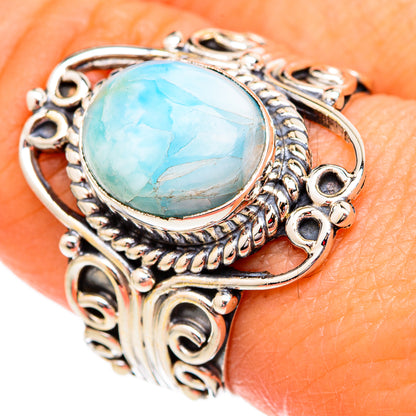 Larimar Rings handcrafted by Ana Silver Co - RING102386