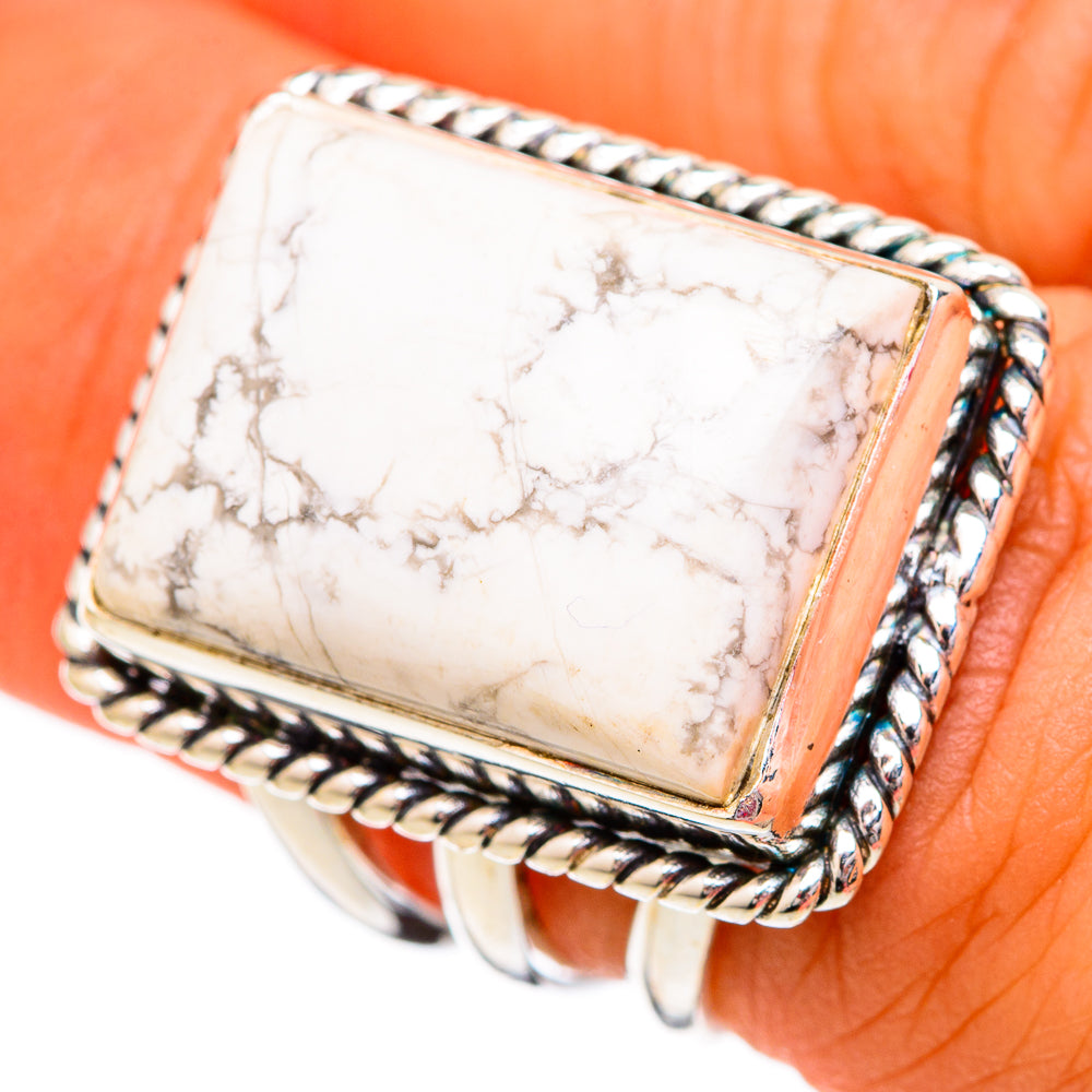 Howlite Rings handcrafted by Ana Silver Co - RING102399