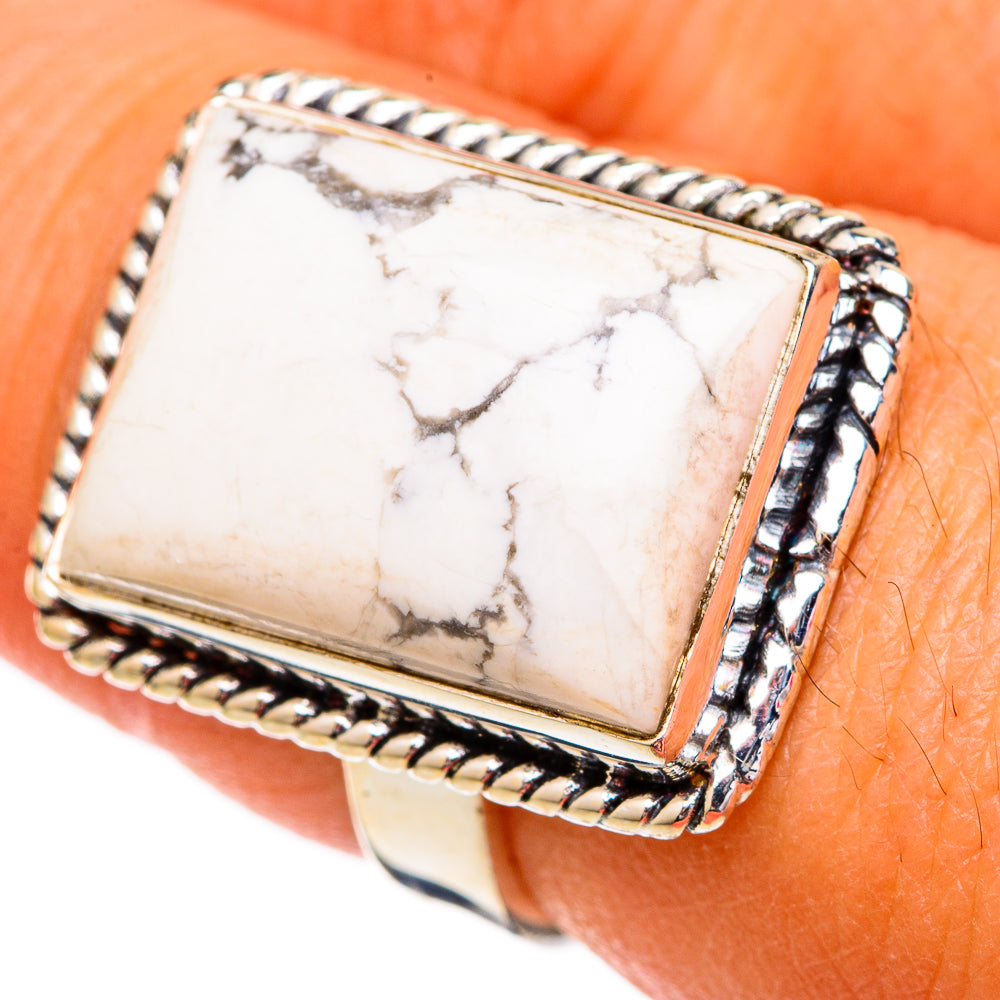 Howlite Rings handcrafted by Ana Silver Co - RING102402