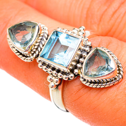 Blue Topaz Rings handcrafted by Ana Silver Co - RING102406