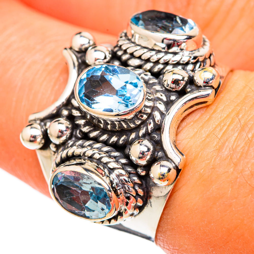 Blue Topaz Rings handcrafted by Ana Silver Co - RING102407
