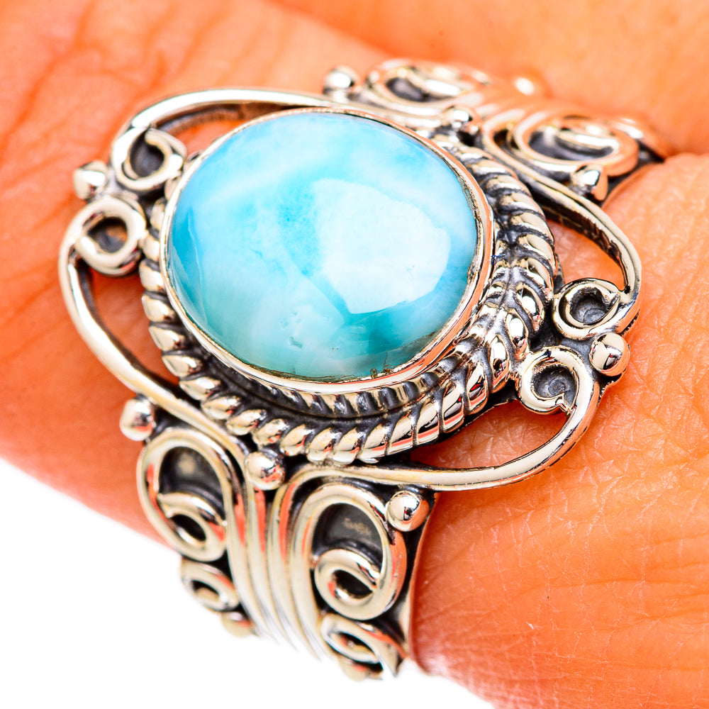 Larimar Rings handcrafted by Ana Silver Co - RING102408