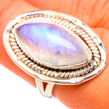 Rainbow Moonstone Rings handcrafted by Ana Silver Co - RING102422