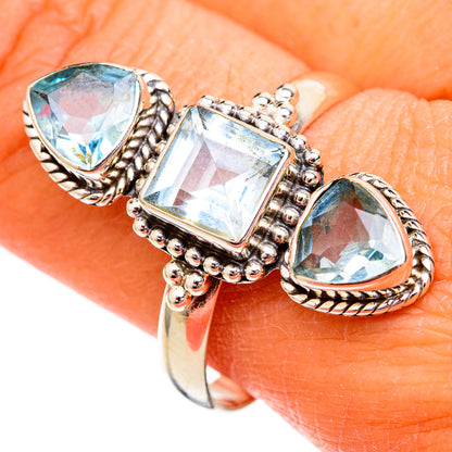 Blue Topaz Rings handcrafted by Ana Silver Co - RING102426