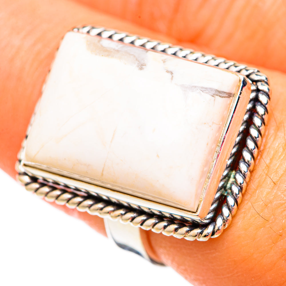 Howlite Rings handcrafted by Ana Silver Co - RING102457