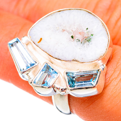 White Geode Slice Rings handcrafted by Ana Silver Co - RING102460