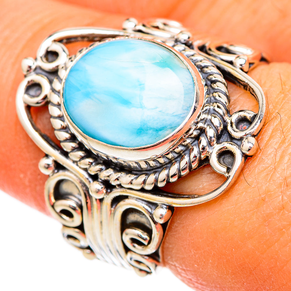 Larimar Rings handcrafted by Ana Silver Co - RING102461