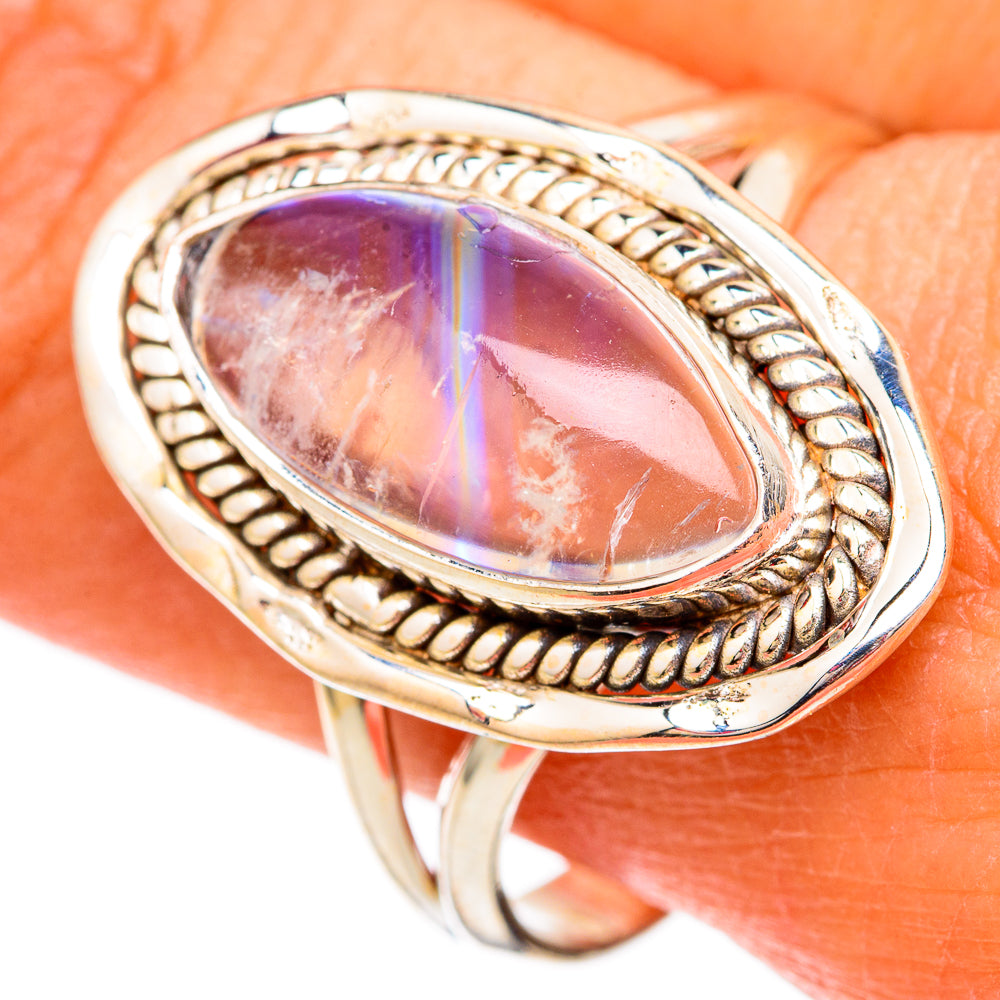 Rainbow Moonstone Rings handcrafted by Ana Silver Co - RING102471