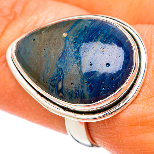 Blue Jasper Rings handcrafted by Ana Silver Co - RING102473