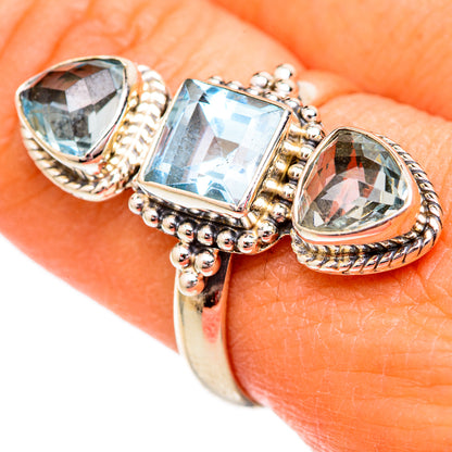Blue Topaz Rings handcrafted by Ana Silver Co - RING102474