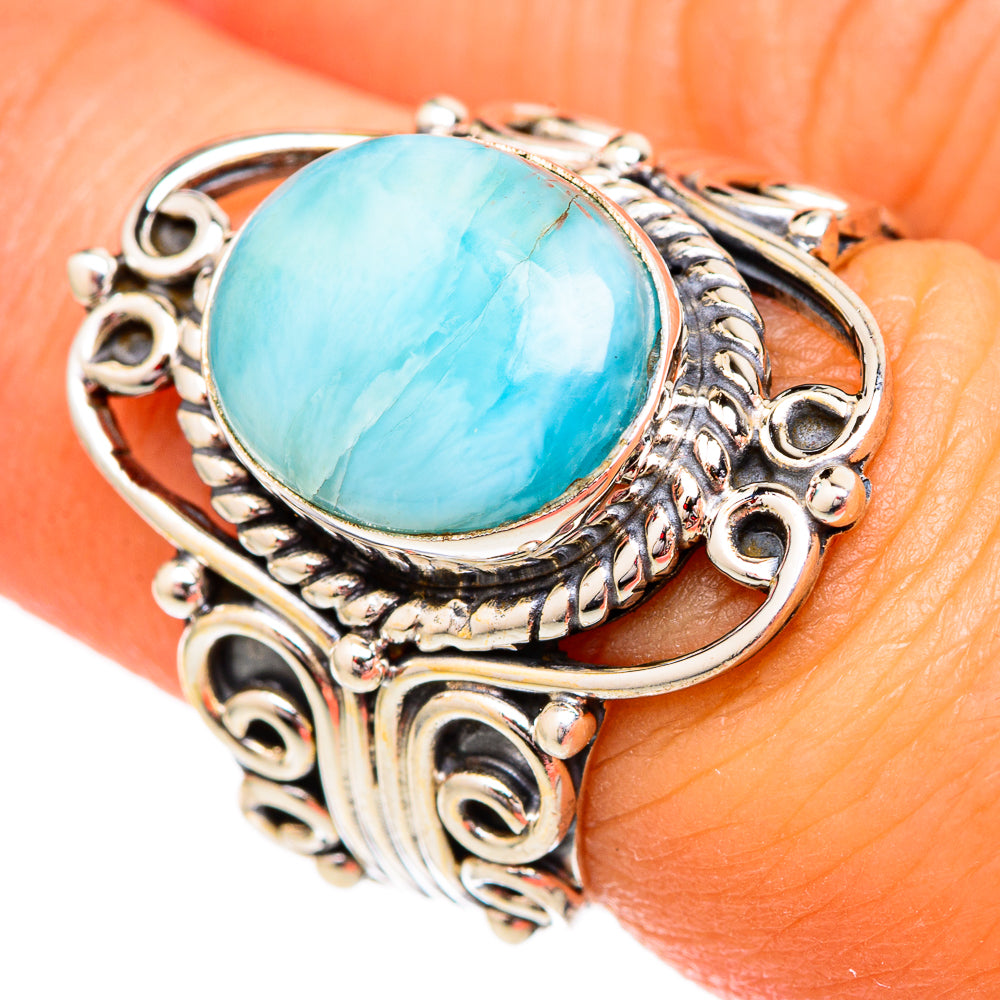 Larimar Rings handcrafted by Ana Silver Co - RING102482