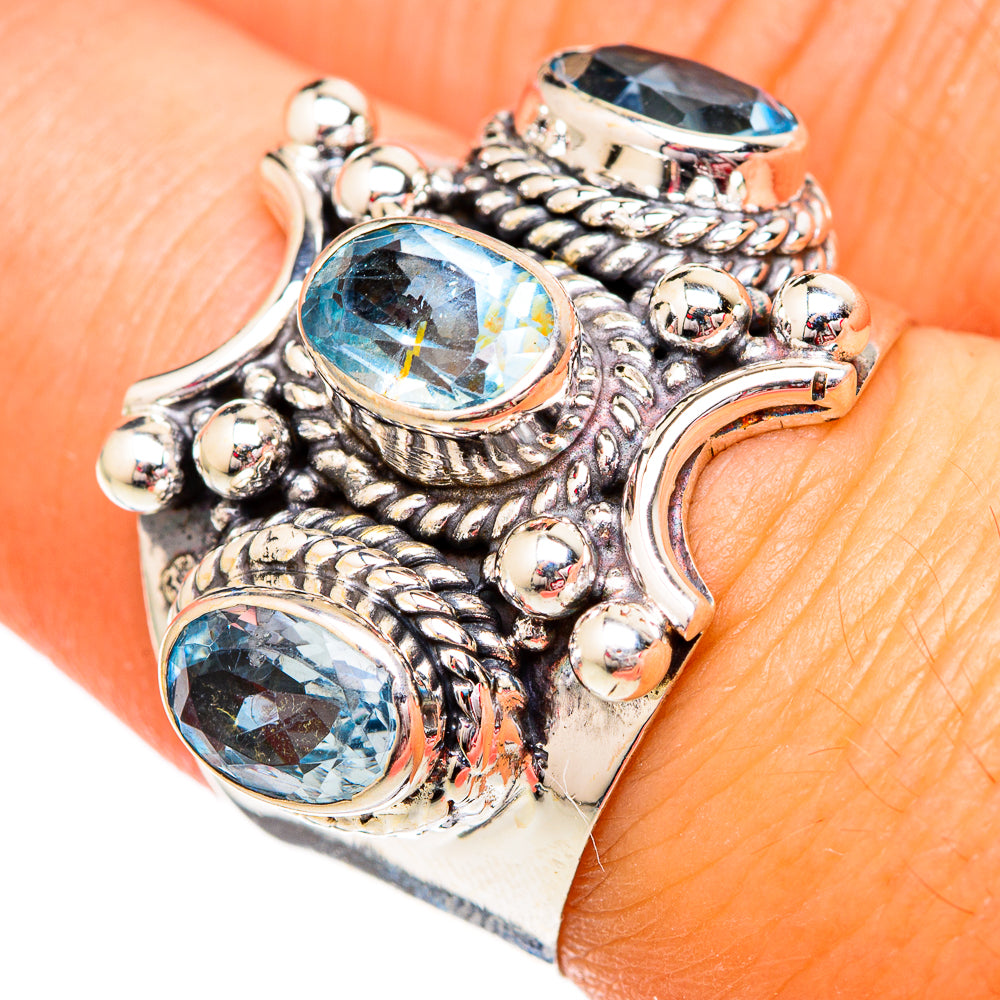 Blue Topaz Rings handcrafted by Ana Silver Co - RING102483