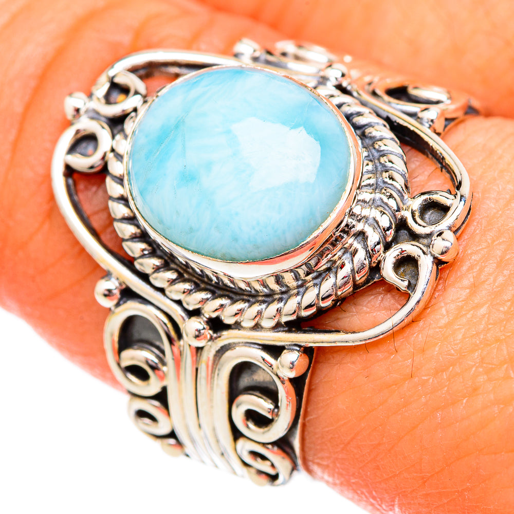 Larimar Rings handcrafted by Ana Silver Co - RING102501