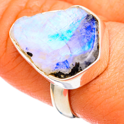 Rainbow Moonstone Rings handcrafted by Ana Silver Co - RING102510