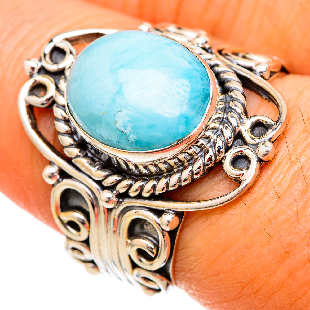 Larimar Rings handcrafted by Ana Silver Co - RING102513