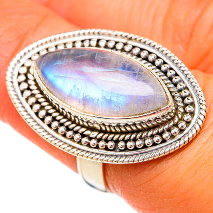 Rainbow Moonstone Rings handcrafted by Ana Silver Co - RING102520