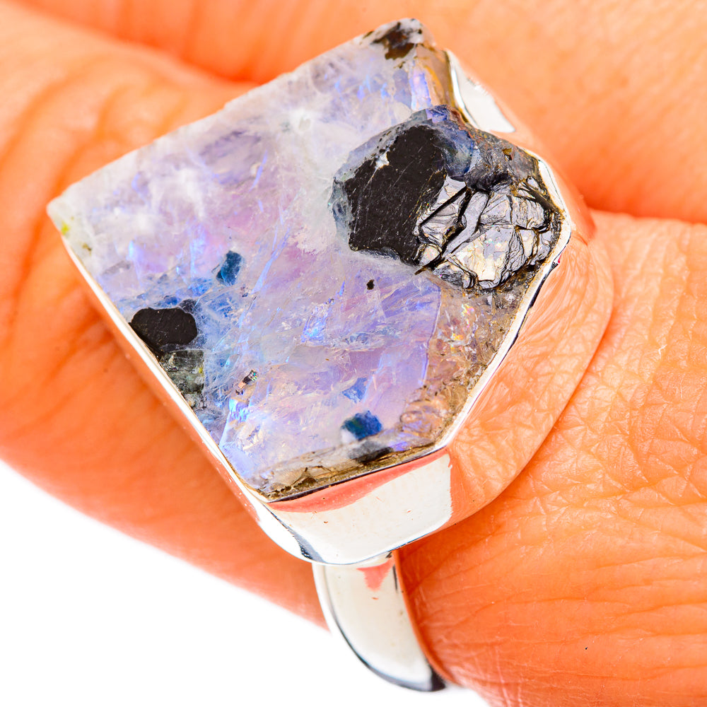 Rainbow Moonstone Rings handcrafted by Ana Silver Co - RING102527