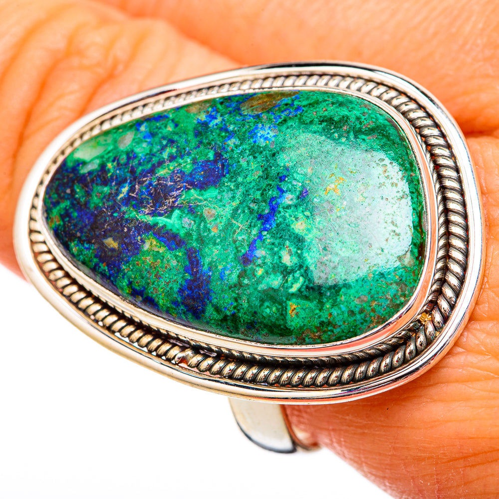 Azurite Malachite Rings handcrafted by Ana Silver Co - RING102529