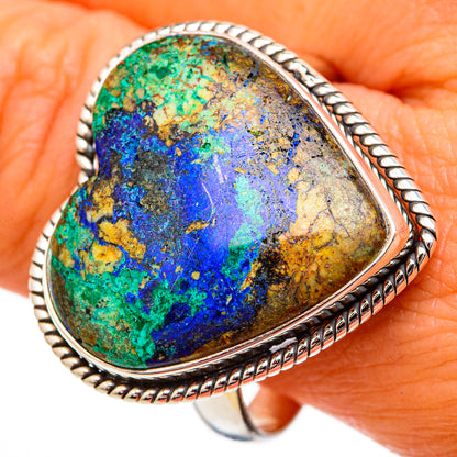 Azurite Malachite Rings handcrafted by Ana Silver Co - RING102530