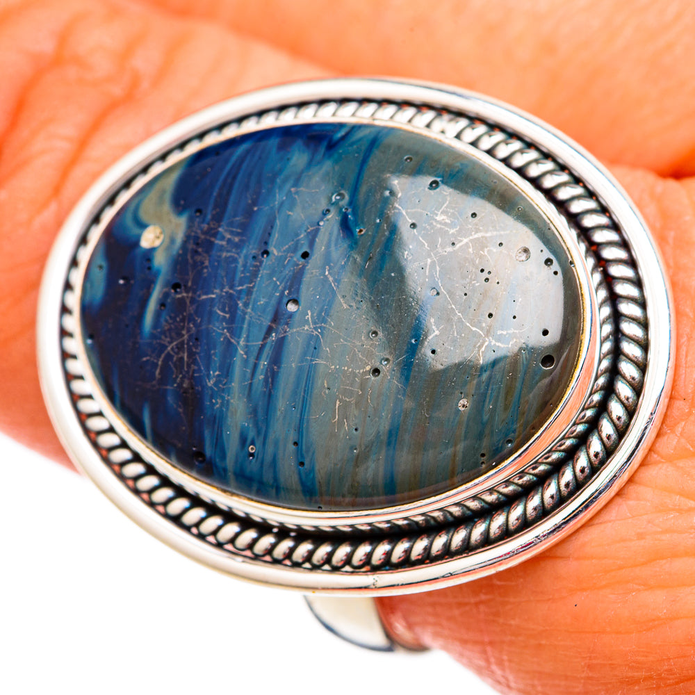 Blue Jasper Rings handcrafted by Ana Silver Co - RING102538