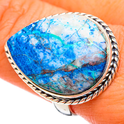 Chrysocolla In Quartz Rings handcrafted by Ana Silver Co - RING102540