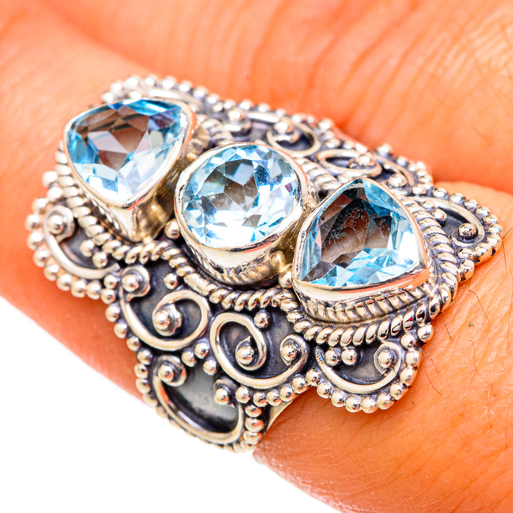 Blue Topaz Rings handcrafted by Ana Silver Co - RING102543
