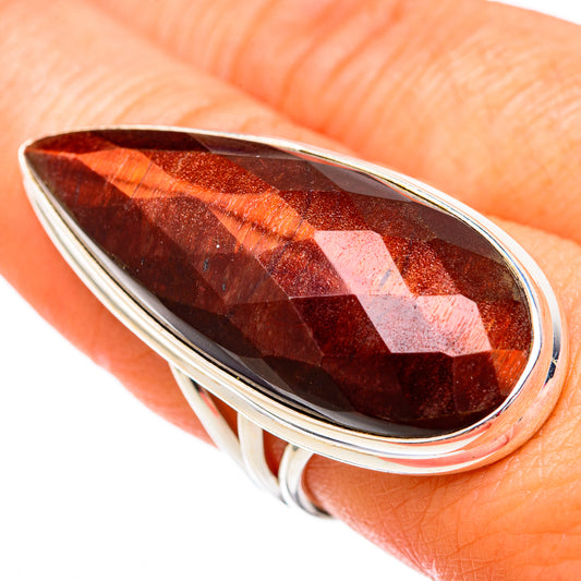 Red Tiger Eye Rings handcrafted by Ana Silver Co - RING102550