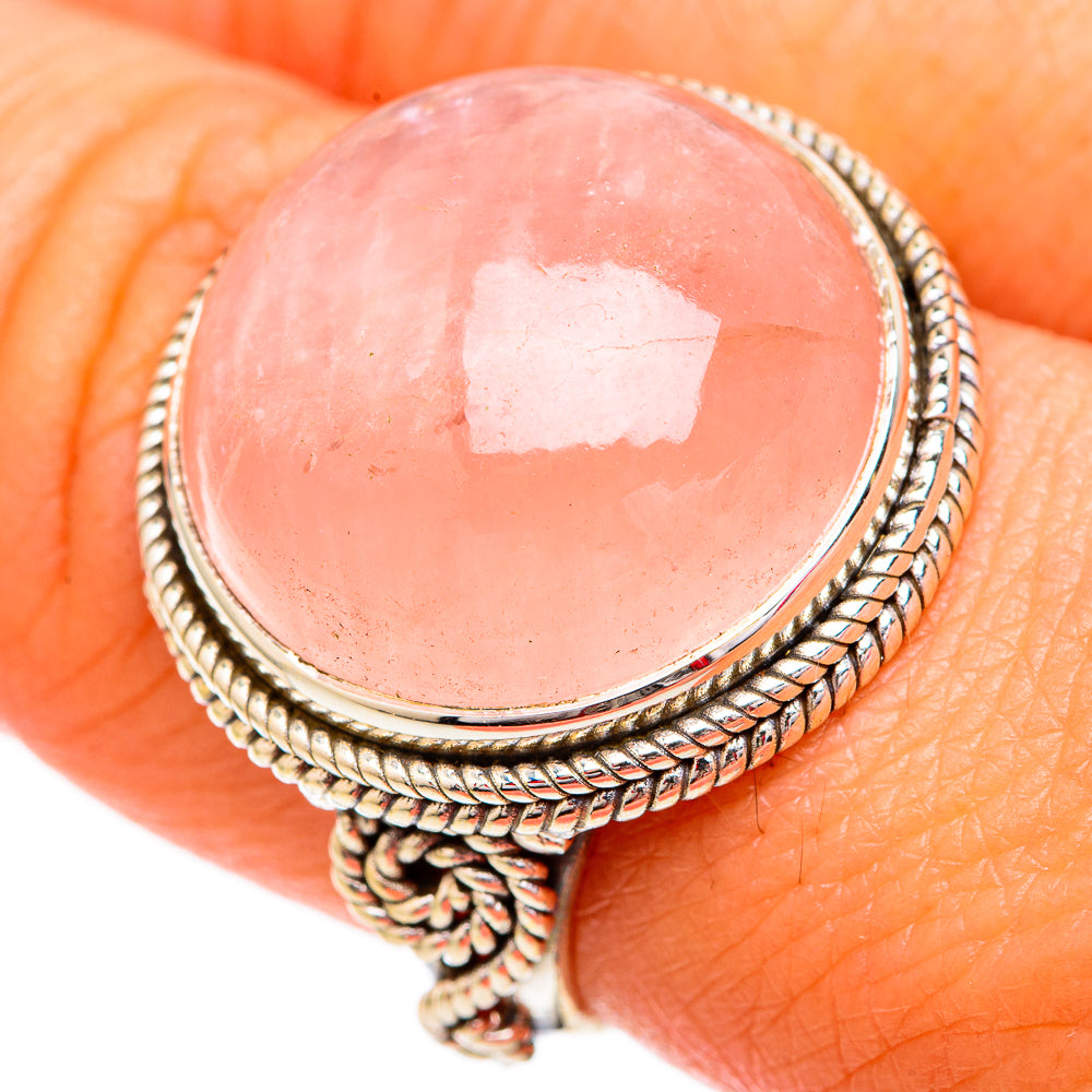 Rose Quartz Rings handcrafted by Ana Silver Co - RING102556